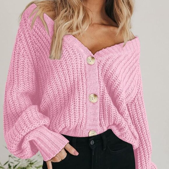 Women's Chunky Knit Open Front Sweater Multi Sz - Picture 7 of 7